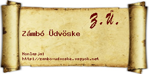 Zámbó Üdvöske névjegykártya